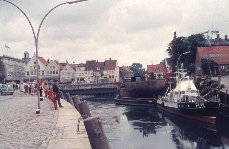 Air traffic control craft FL11 in the shipyard at the port of Husum, 1960s