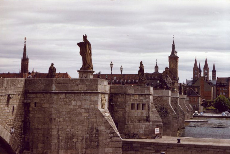 Old Main Bridge, Würzburg, Germany, 1960s