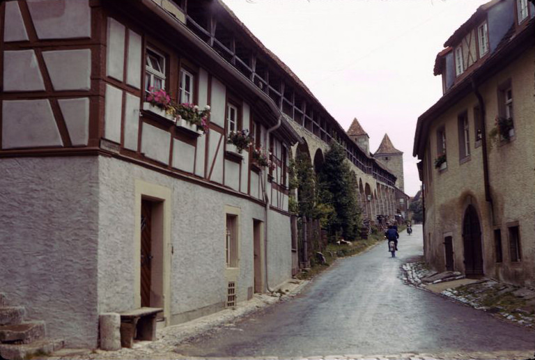 Street scene in Rothenburg ob der Tauber, Germany, 1960s