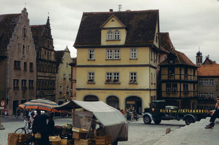 Street scene in Rothenburg ob der Tauber, Germany, 1960s