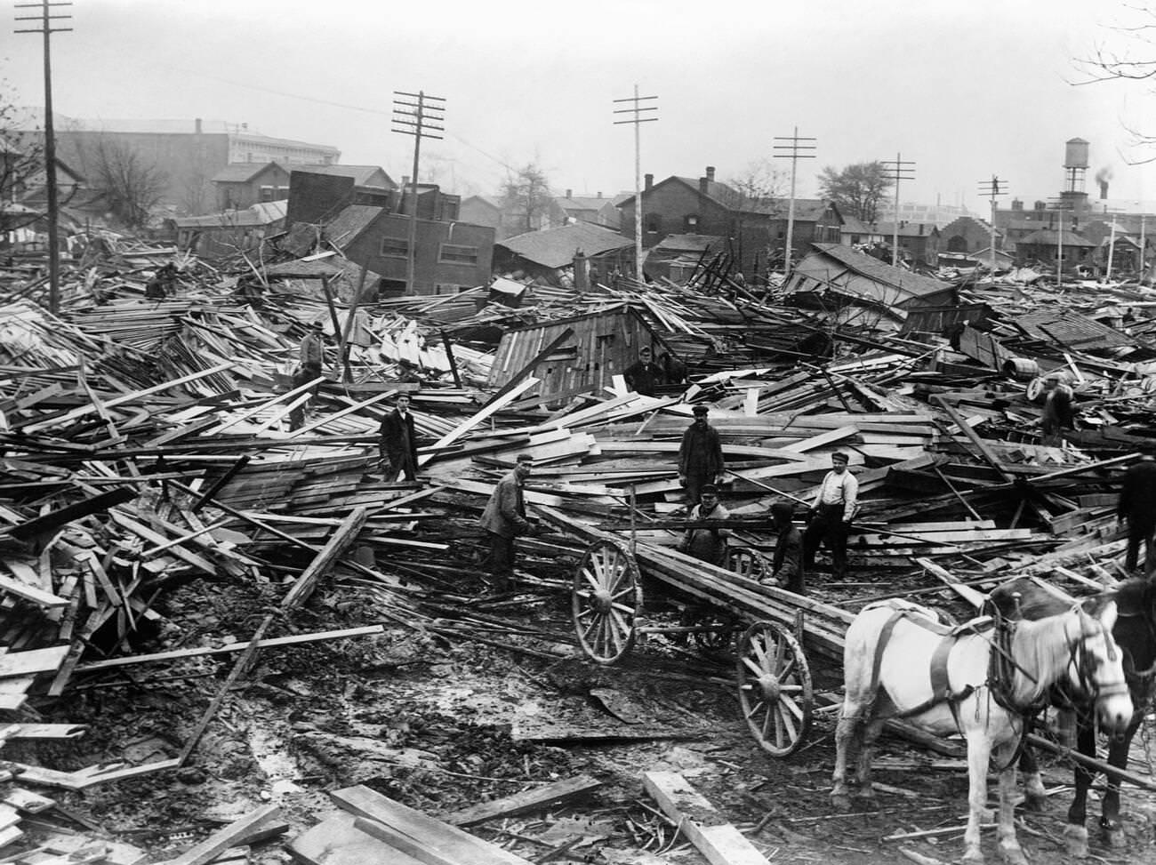 View of Dayton, Ohio after the flood, March 1913.