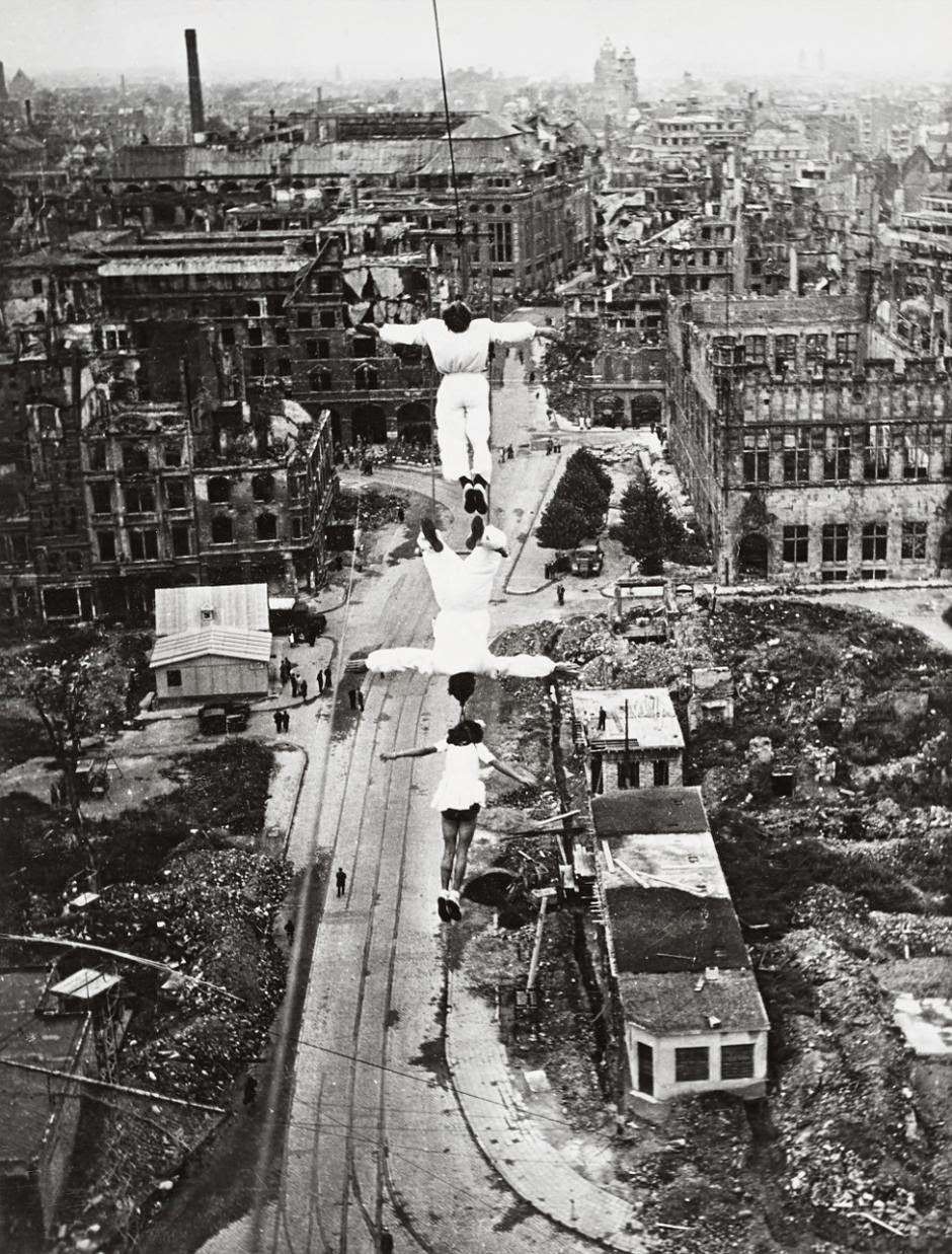 A Balancing Act: High-Wire Circus Artists at Heumarkt, Cologne, 1946