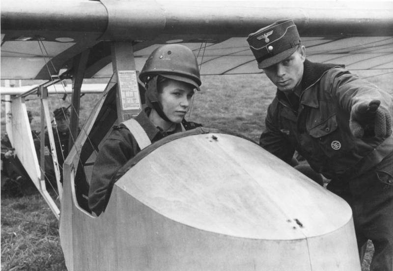 Hitler Youth member being instructed on a glider