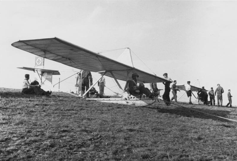 Hitler Youth members at a glider school, Germany