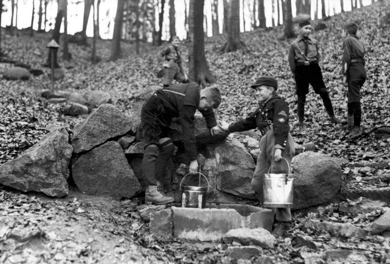 Hitler Youth members camping, 1930s.