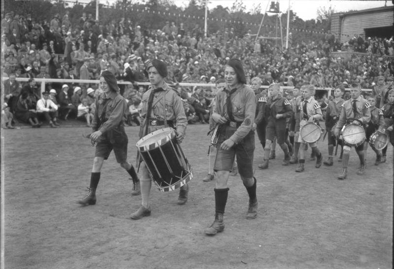 Members of Hitler Youth in march, Potsdam, Germany, 1932.