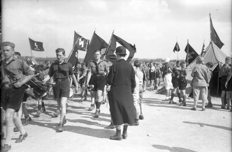 Members of the Hitler Youth at Tempelhofer Feld, Berlin, Germany, 10 Jun 1934.