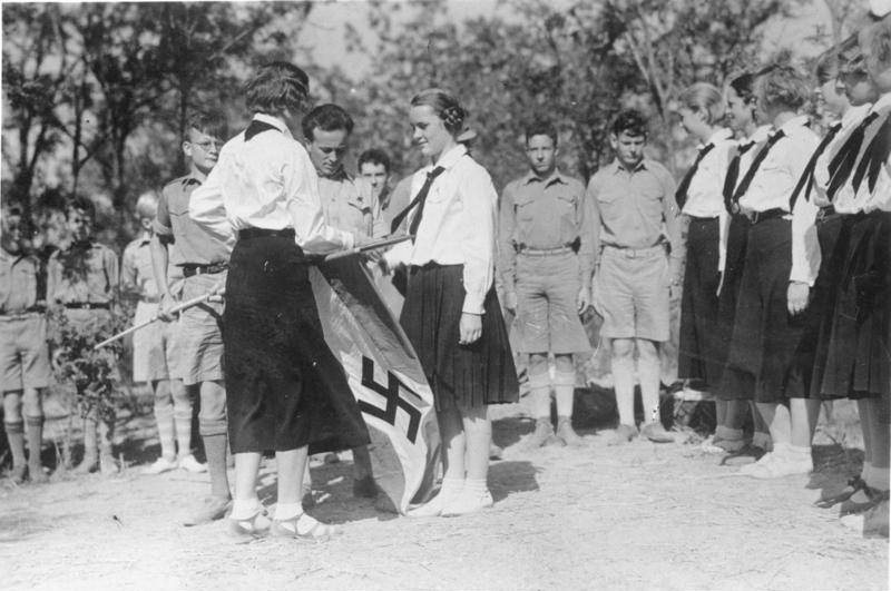 Members of Hitler Youth and League of German Girls in Tianjin, China, 1935.