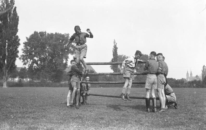 Members of the Hitler Youth in exercise, 1930s.