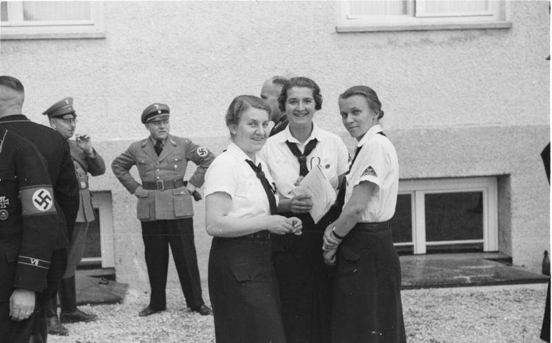 League of German Girls leaders visiting Dachau Concentration Camp, Germany, 8 May 1936.