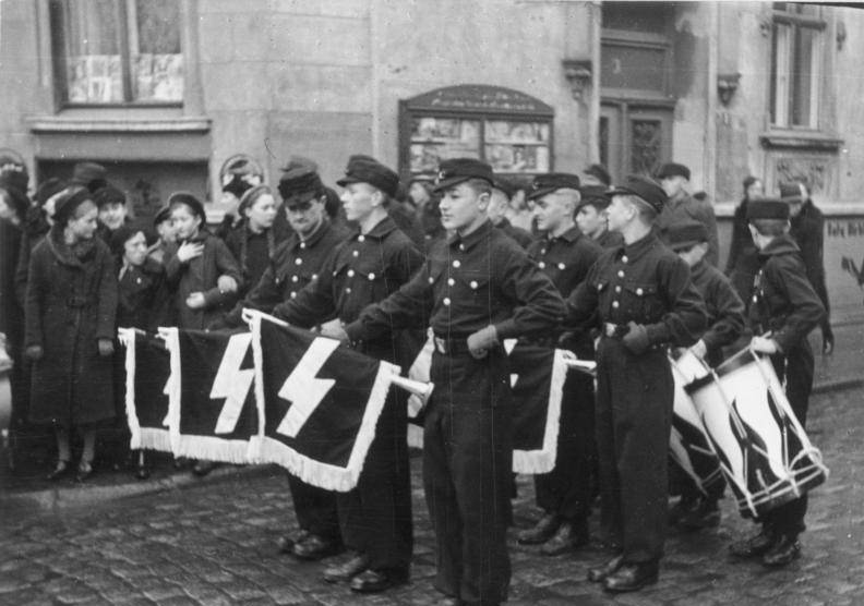 Hitler Youth members in Memel, Germany, 1938.