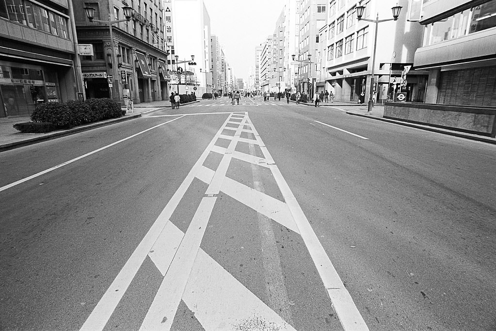 Nihonbashi, Chuo City. Pedestrian Paradise. Tokyo Metropolis, Japan. 1980.