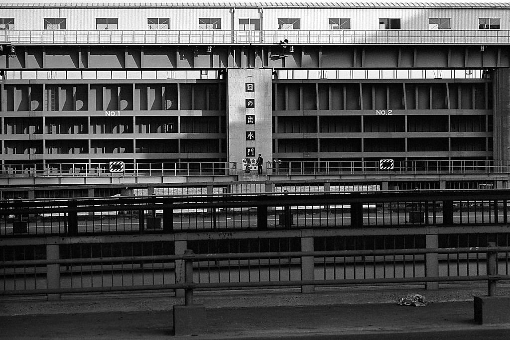 Hinode Water Gates around Hinode, Minato City, Tokyo Metropolis, Japan. 1980.