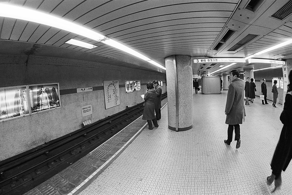 Metro Marunouchi Line Ginza Station, Ginza, Chuo City, Tokyo Metropolis, Japan. 1980.