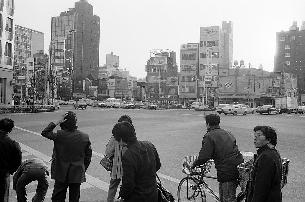 Around Nihonbashi, Chuo City, Tokyo Metropolis, Japan. 1980.