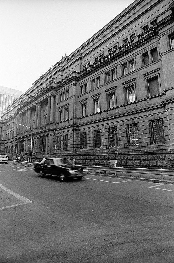 Bank of Japan Head Office around Nihonbashi, Chuo City, Tokyo Metropolis, Japan. 1980.