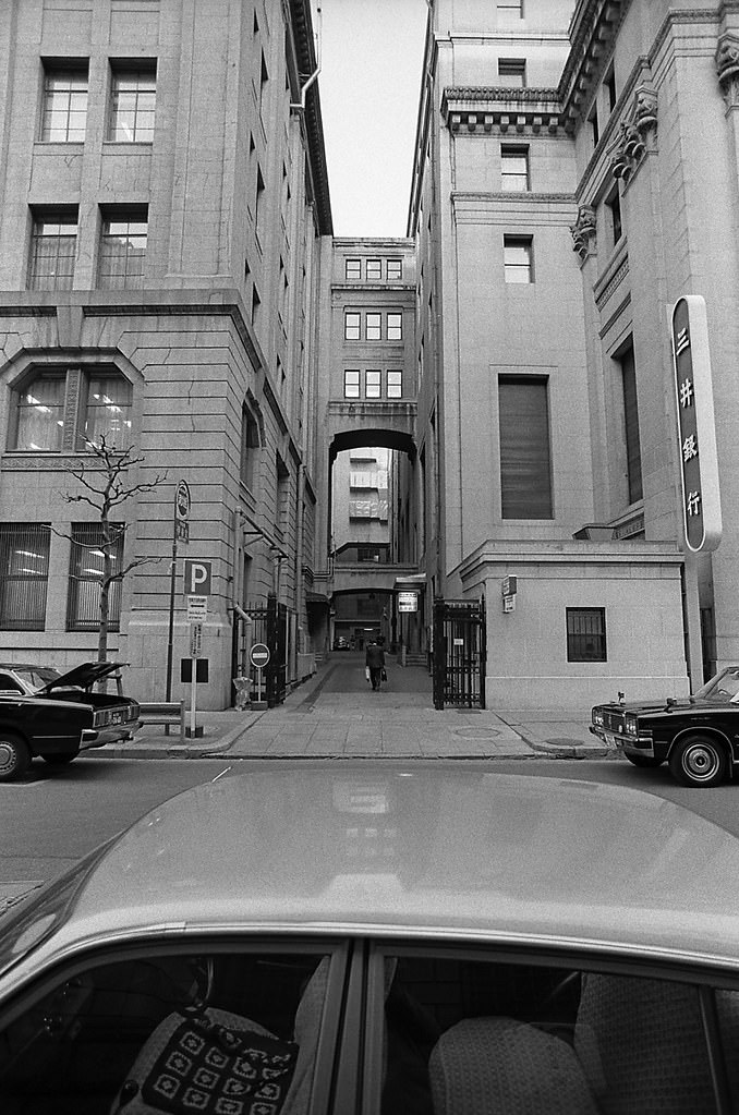 Mitsui Bank Head Office around Nihonbashi, Chuo City, Tokyo Metropolis, Japan. 1980.