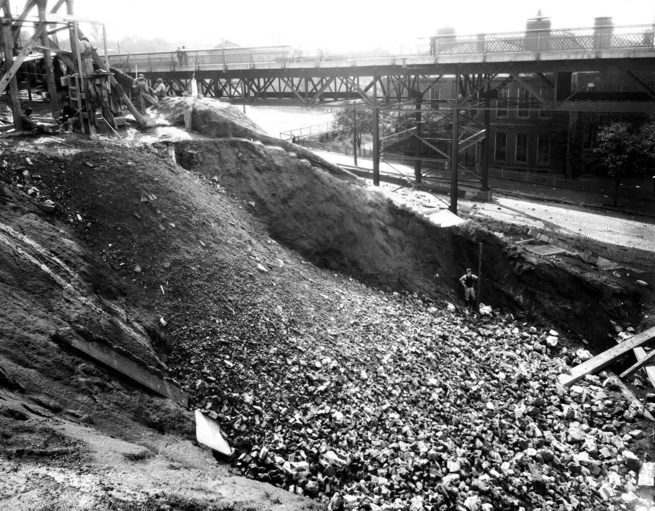 Collapsed Church Hill Tunnel, Richmond, Virginia, 1925