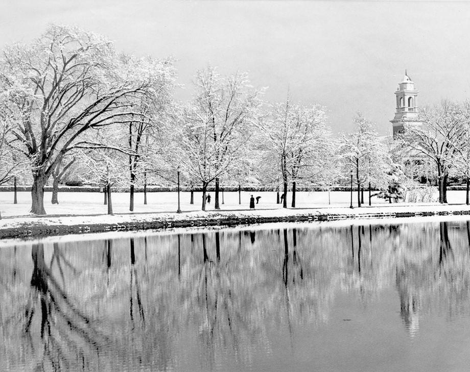 An early appearance of winter painted a striking picture at Byrd Park, 1938.