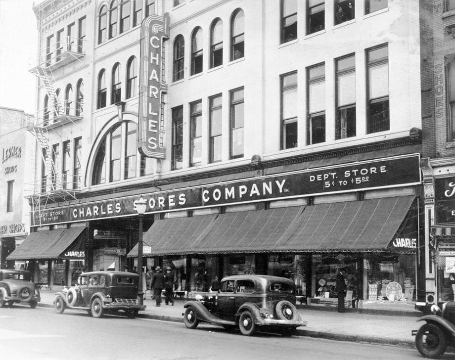 The Charles Stores Company department store opened on East Broad Street between First and Foushee streets, 1936.