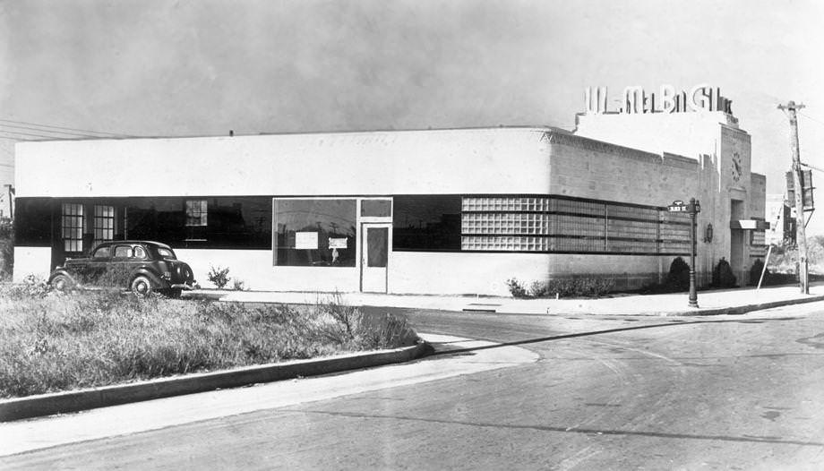 Radio station WMBG opened a new studio building at the corner of West Broad and Tilden streets in Richmond, 1938.