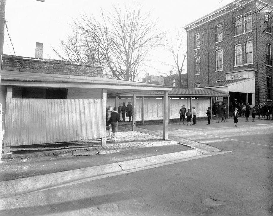 The outside restrooms at the Elba School in Richmond, 1947.