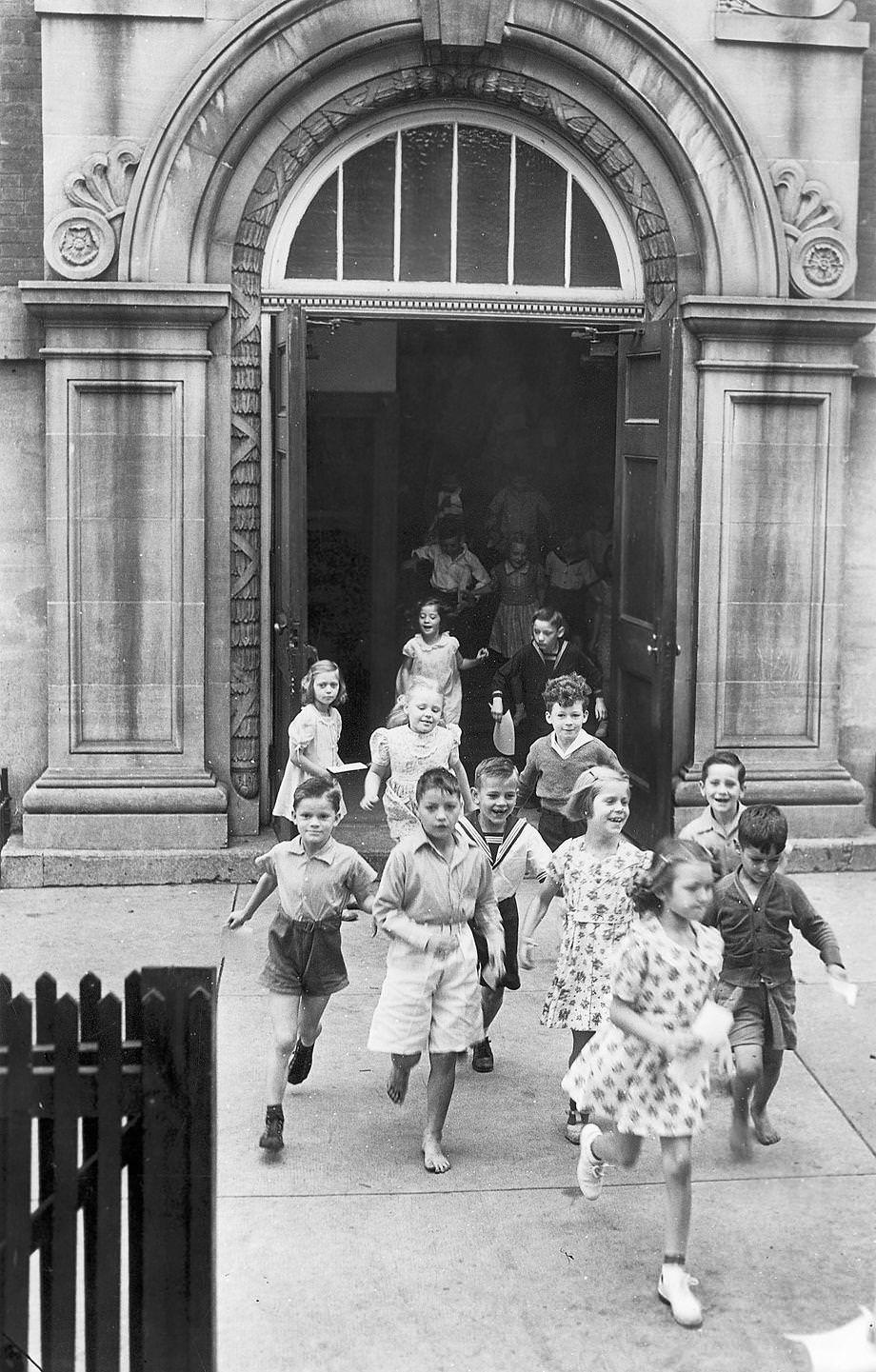 Students at the Grace Arents School celebrated the end of the school year, 1943.