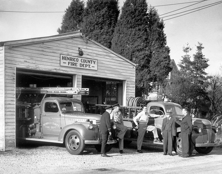 The Highland Springs Volunteer Fire Department, 1940s.