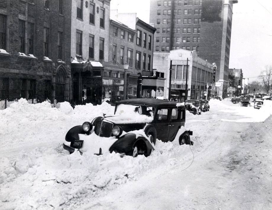 Grace Street near Fourth Street after Jan. 23 and Jan. 24, 1940, snowfall, measured at 21.6 inches at airport.