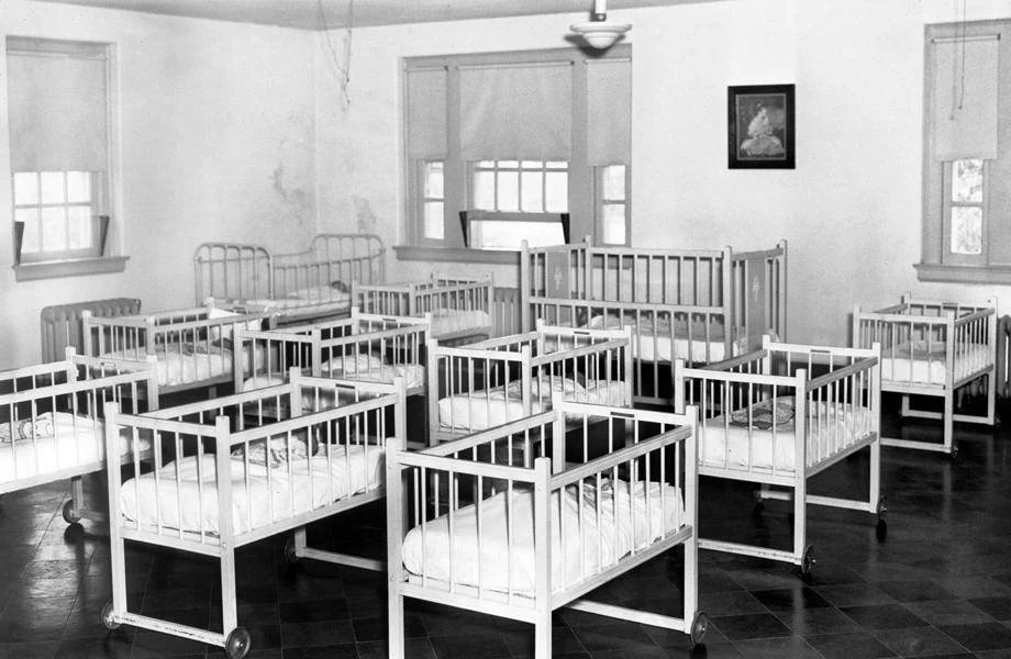 Babies slept in the nursery at Brookfield, located on West Broad Street in Henrico County, 1946.