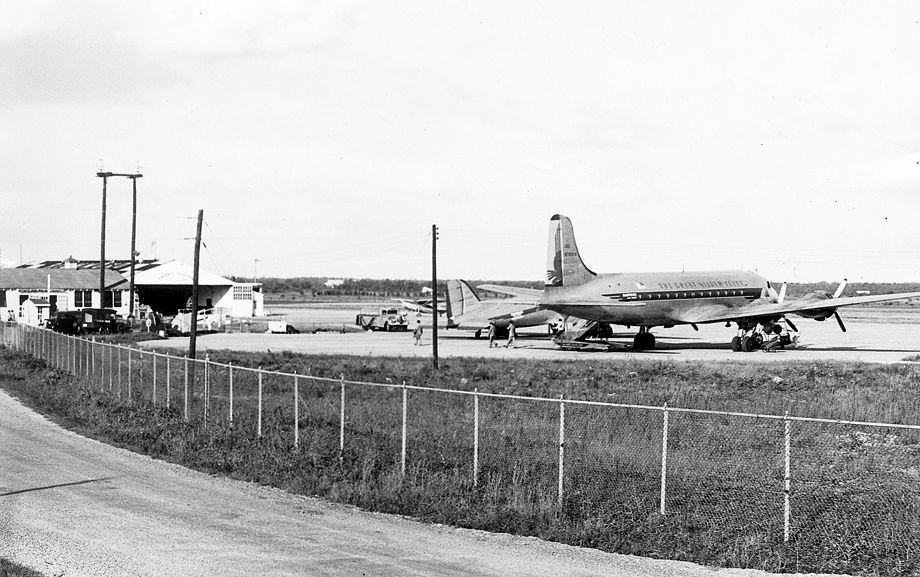 An Eastern Air Lines plane at Byrd Field, 1947.