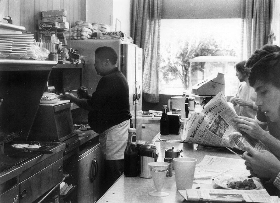 Melvin “Shot” Walker worked the grill at the White Spot in Charlottesville.