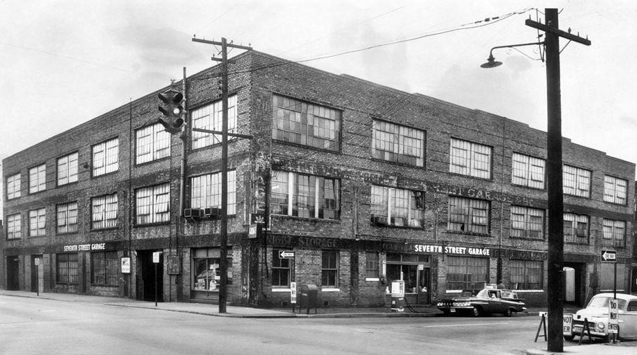 The Seventh Street parking garage in downtown Richmond was the largest of 54 properties, valued collectively at about $1.2 million, that were slated for condemnation by the city as part of plans to build a civic center, 1959.