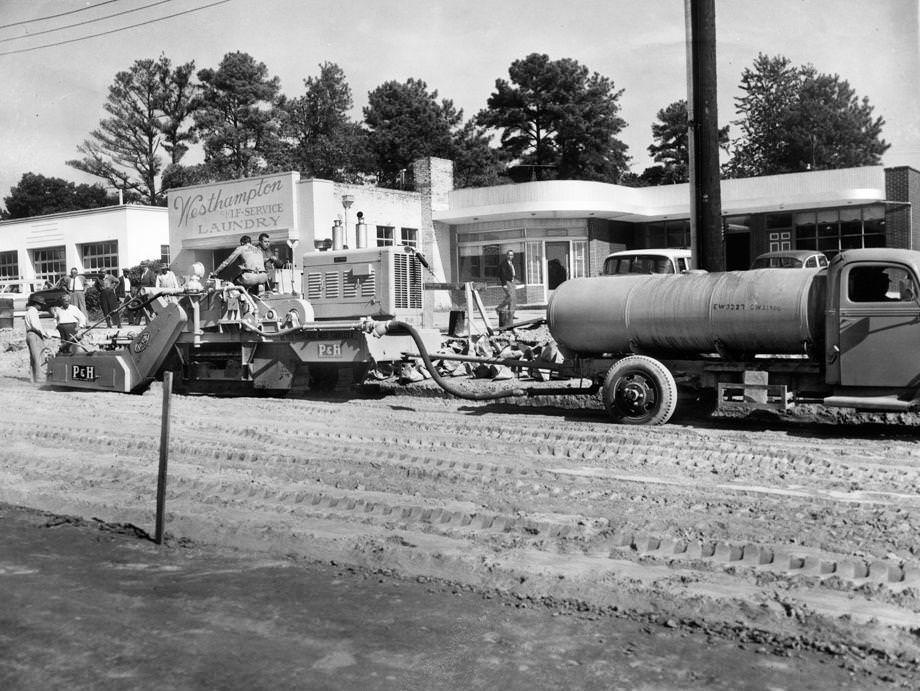 A street-widening project continued along Patterson Avenue in Richmond’s West End, 1958.