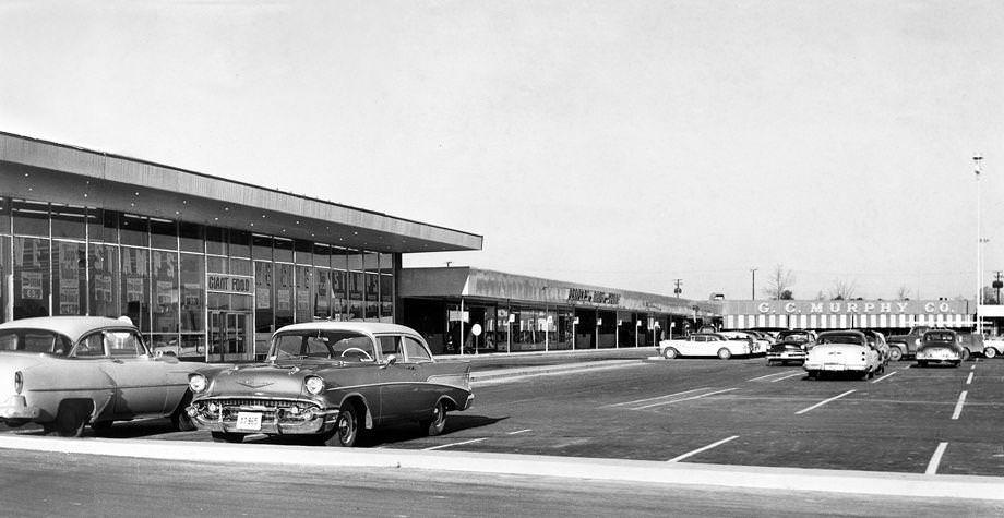 Three stores opened for business in Southside Plaza, then part of Chesterfield County, 1957.