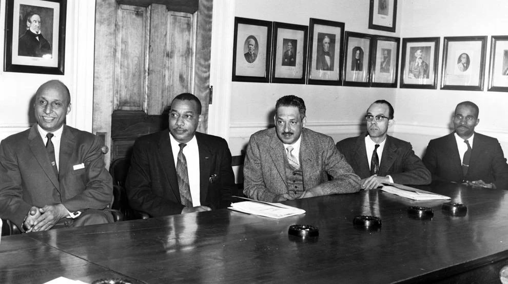 NAACP delegates waited to appear before a Virginia General Assembly committee that was conducting an investigation into the group’s activities, 1957.