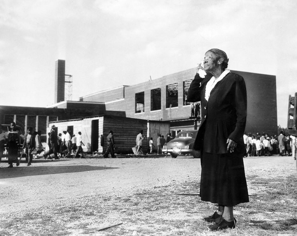 Virginia Randolph attended the cornerstone-laying ceremony for a $262,000 addition to the former one-room schoolhouse in Glen Allen that she started in 1892 and that was named for her, 1950.