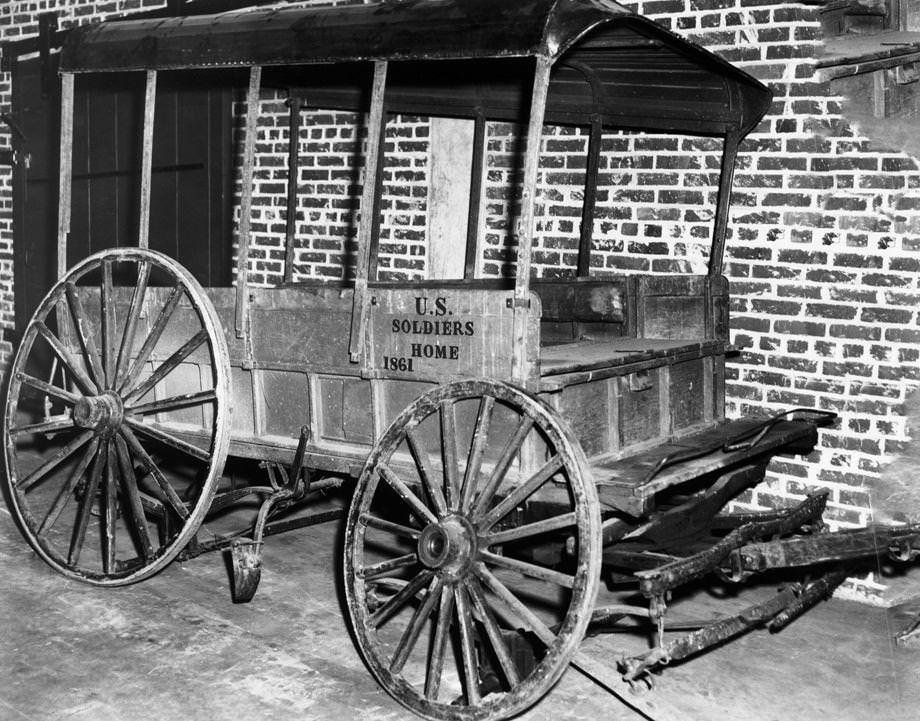 A wagon, believed to have been Union Gen. Ulysses S. Grant's during the Civil War, as it was retired to the Army’s Richmond Quartermaster Depot at Bellwood, 1952.