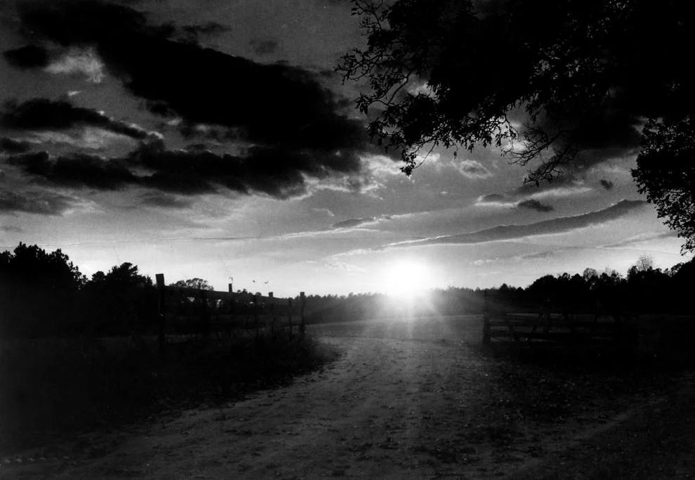 Sunset created a striking image in the Mooreland Farms area of Henrico County, 1962.