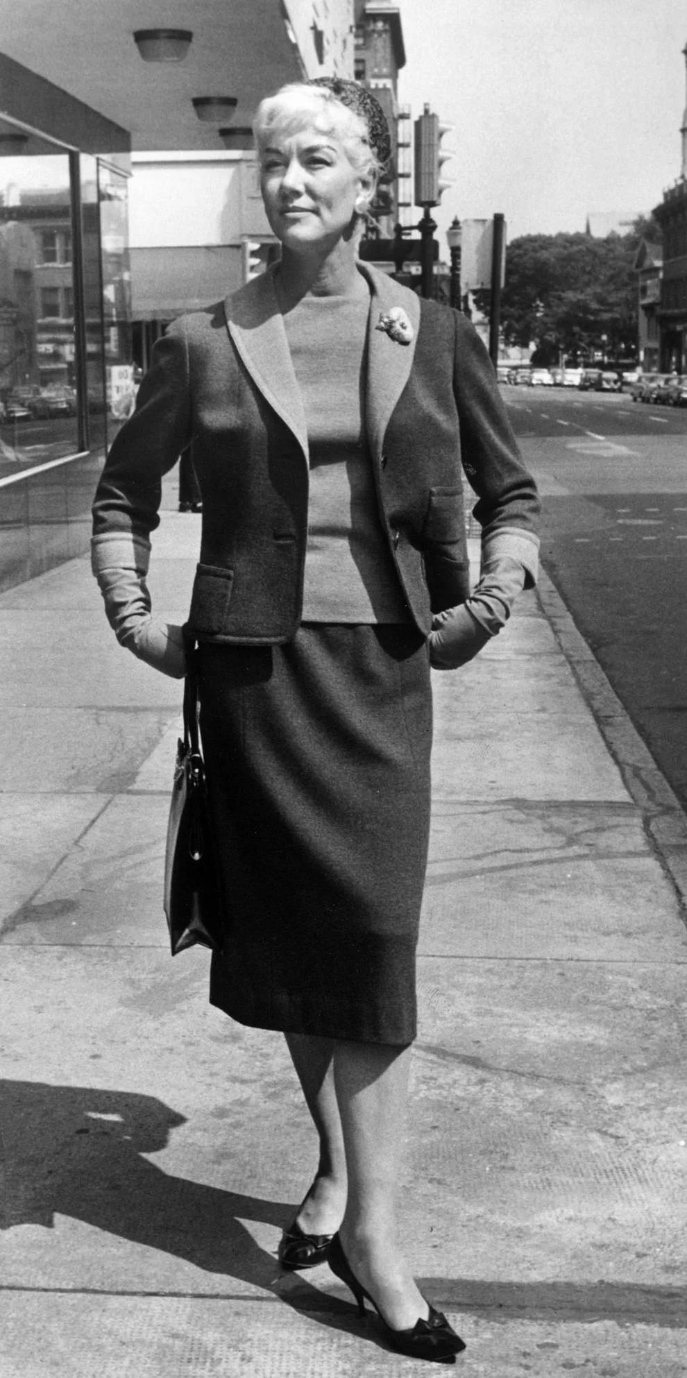 A model showed off a fall fashion in Richmond, 1960.