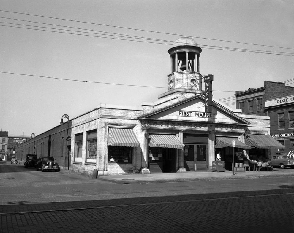 The First Market building, which was razed in 1961.