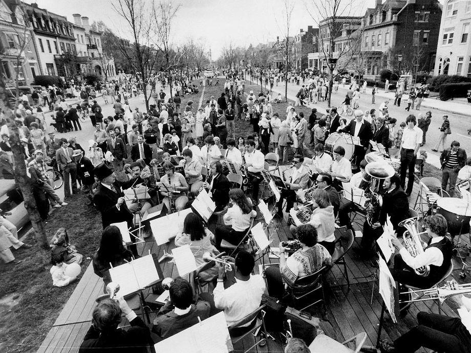 A crowd of 10,000 gathered along Monument Avenue in Richmond for the annual Easter Festival, which included music from the Richmond Pops Band.