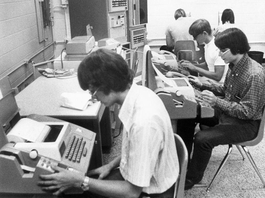 Richmond-area students learned computer skills at the Mathematics and Science Center in Henrico County, 1974.