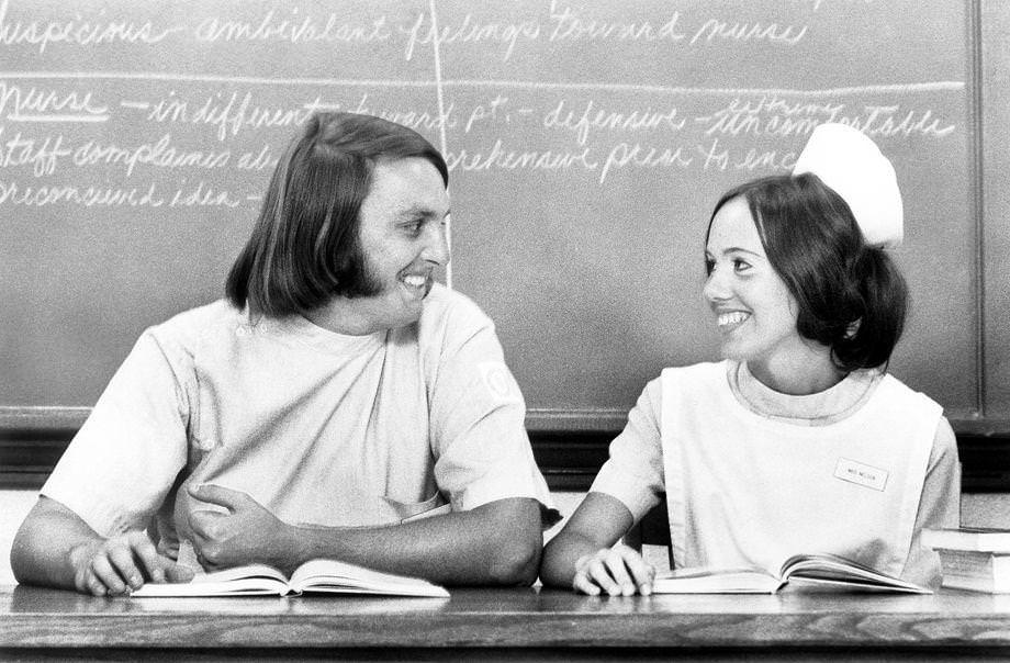 John and Debbie Nelson were in their junior year at the Petersburg General Hospital School of Nursing, 1973.