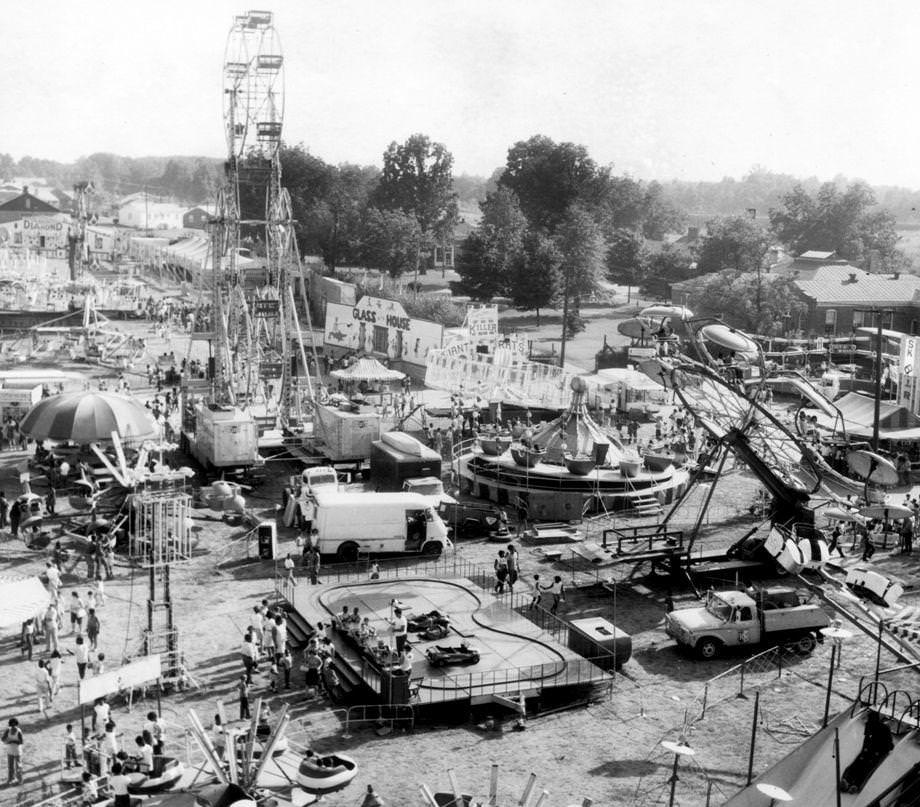 The midway at the 62nd annual Southside Virginia Fair, 1970.