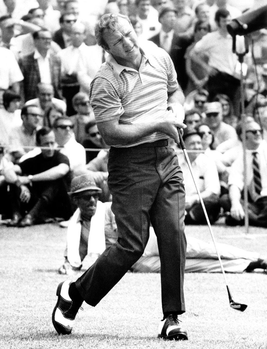 Pro golfer Arnold Palmer came to town to team with Richmonder Herb Hooper in an exhibition sponsored by the Kiwanis Club of West Richmond, 1970.