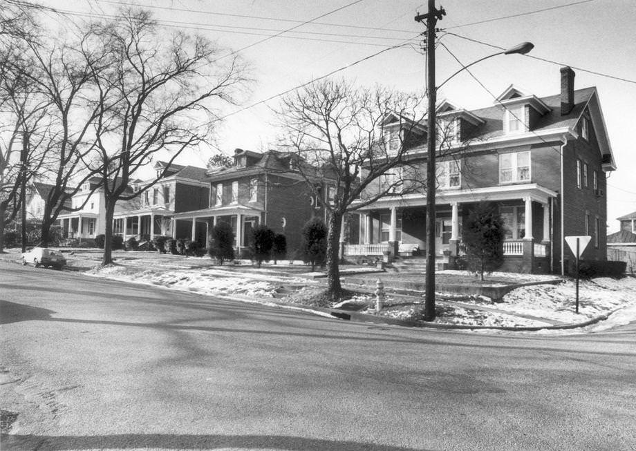 A block of West 31st Street in Woodland Heights, 1978.