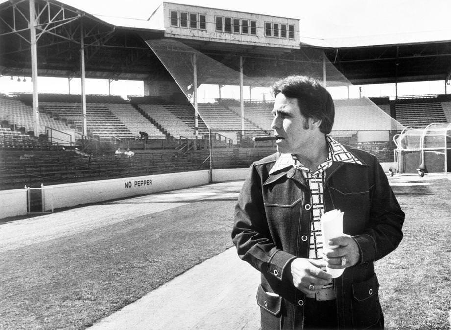 The new manager of the Richmond Braves, surveyed the baseball team’s home at Parker Field on the eve of the International League opener, 1976.