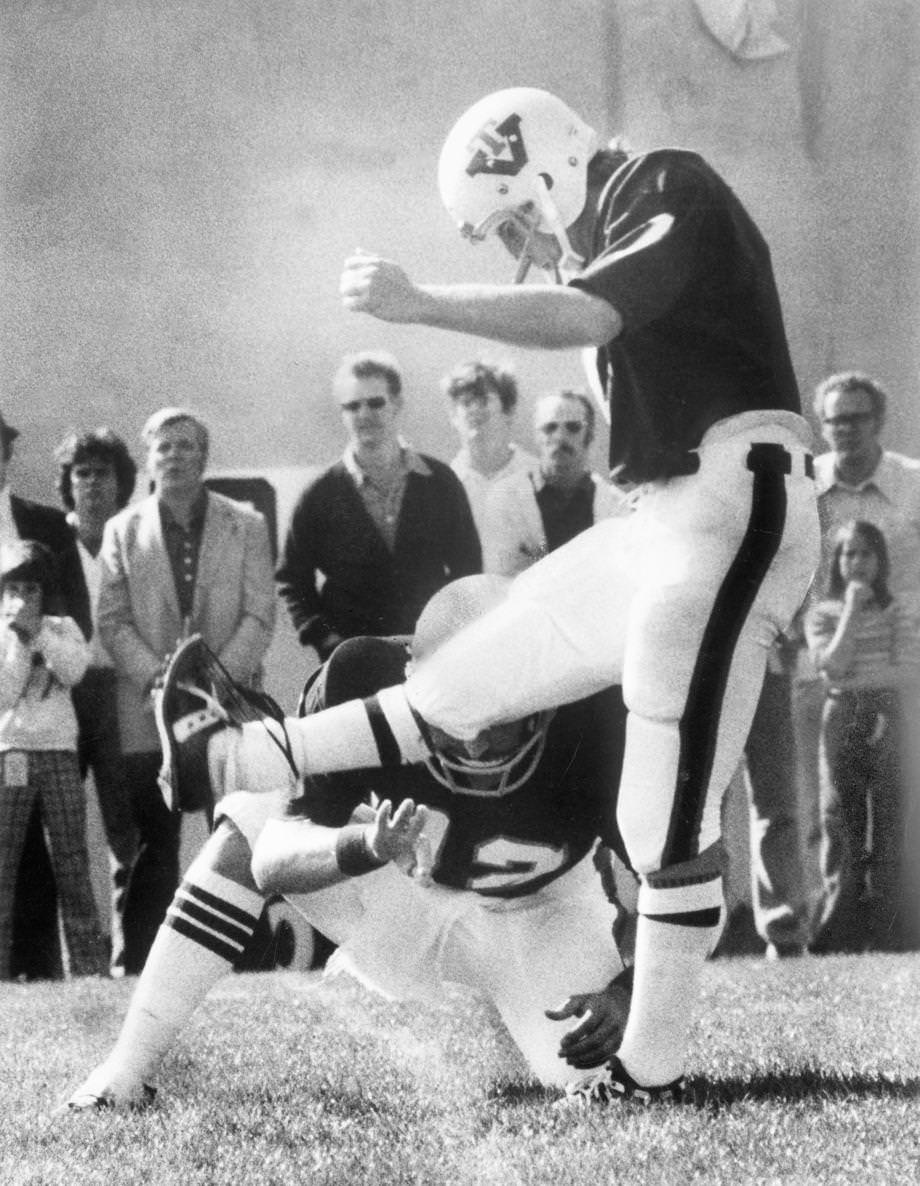 Wayne Latimer kicked a 61-yard field goal that lifted Virginia Tech to a 13-10 victory over Florida State at Lane Stadium in Blacksburg, 1975.