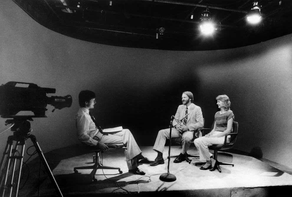 WTVR-TV’s Gary Gilliam interviewed Ed and Debbie Bishop, applicants who wanted to be on a live traveling version of “The New Newlywed Game” that was slated for Regency Square mall in Henrico County, 1985.